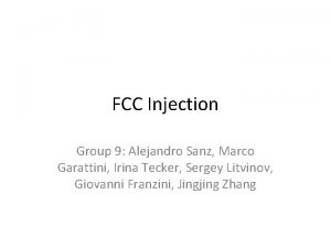 FCC Injection Group 9 Alejandro Sanz Marco Garattini