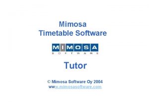 Tutor timetable software