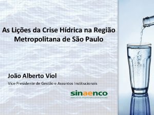 As Lies da Crise Hdrica na Regio Metropolitana