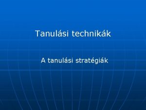 Tanulsi technikk A tanulsi stratgik A PQRSTmdszer n