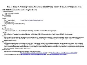 802 16 Project Planning Committee PPC M 2