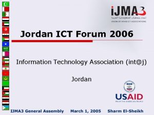 Jordan ICT Forum 2006 Information Technology Association intj