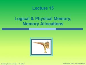 Lecture 15 Logical Physical Memory Memory Allocations Operating