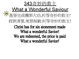 343 What a Wonderful Saviour 14 Christ has