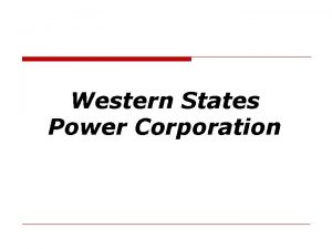 Western States Power Corporation Western States Power Corp