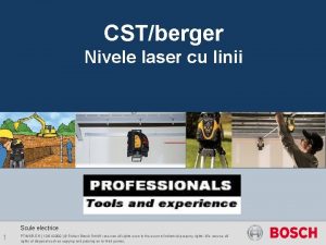 Aparate de msur Nivele laser cu linii CSTberger