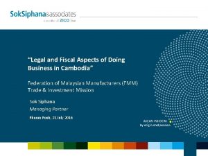 Legal and Fiscal Aspects of Doing Business in