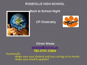 ROSEVILLE HIGH SCHOOL Back to School Night CP