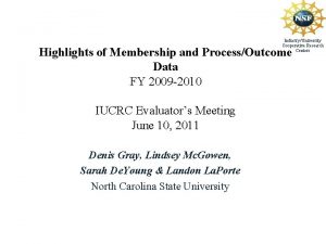 IndustryUniversity Cooperative Research Centers Highlights of Membership and