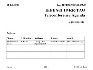 20 Feb 2020 doc IEEE 802 18 200023