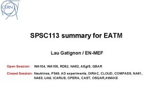 SPSC 113 summary for EATM Lau Gatignon ENMEF