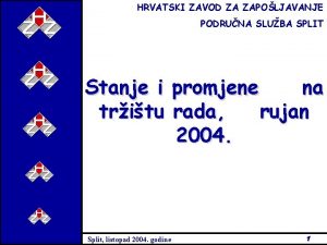 HRVATSKI ZAVOD ZA ZAPOLJAVANJE PODRUNA SLUBA SPLIT Stanje