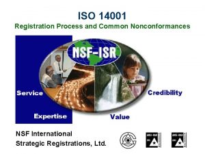 ISO 14001 Registration Process and Common Nonconformances NSF