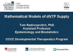 Mathematical Models of d NTP Supply Tom Radivoyevitch