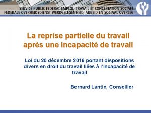 La reprise partielle du travail aprs une incapacit