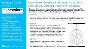 Microsoft Azure CASE STUDY Azure Power Connects Individuals