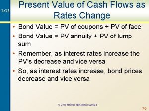 LO 2 Present Value of Cash Flows as