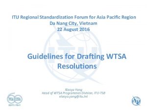 ITU Regional Standardization Forum for Asia Pacific Region