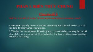 PHN 1 KIN THC CHUNG Chuyn 1 NHNG