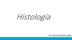 Histologa Dr Gerson Vizcano Lpez Histologa La histologa