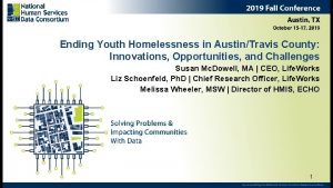 Ending Youth Homelessness in AustinTravis County Innovations Opportunities
