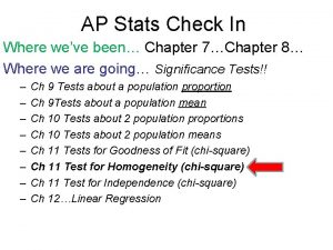 AP Stats Check In Where weve been Chapter