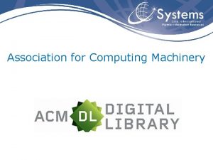 Association for Computing Machinery Informaes ACM Association for