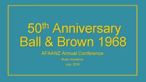 th 50 Anniversary Ball Brown 1968 AFAANZ Annual