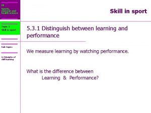 IB Sports exercise and health science Topic 5