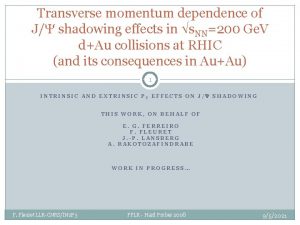 Transverse momentum dependence of JY shadowing effects in