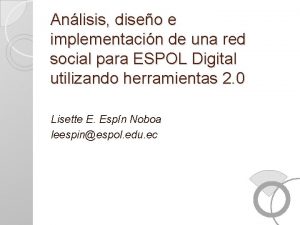 Anlisis diseo e implementacin de una red social