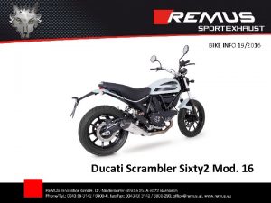 BIKE INFO 192016 Ducati Scrambler Sixty 2 Mod