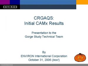 CRGAQS Initial CAMx Results Presentation to the Gorge