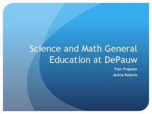Science and Math General Education at De Pauw