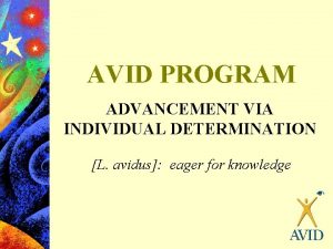 AVID PROGRAM ADVANCEMENT VIA INDIVIDUAL DETERMINATION L avidus
