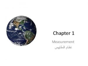 Chapter 1 Measurement Units of Chapter 1 Measurement