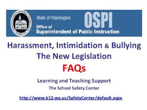 Harassment Intimidation Bullying The New Legislation FAQs Learning