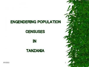 ENGENDERING POPULATION CENSUSES IN TANZANIA 952021 1 PAPER