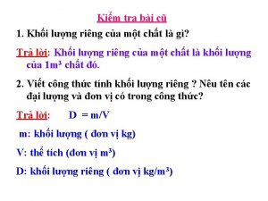 Kim tra bi c 1 Khi lng ring