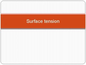 Surface tension Surfactants or surface active agents S