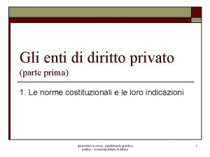 Gli enti di diritto privato parte prima 1