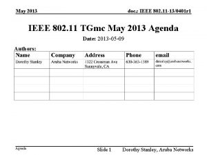 May 2013 doc IEEE 802 11 130401 r
