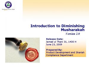 Introduction to Diminishing Musharakah Concept of Version 2