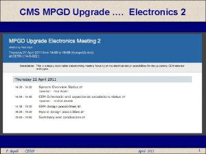 CMS MPGD Upgrade Electronics 2 P Aspell CERN
