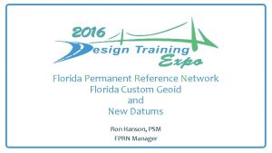 Florida permanent reference network