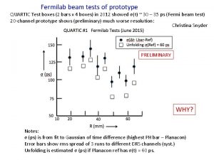 Fermilab beam tests of prototype QUARTIC Test boxes