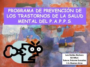 PROGRAMA DE PREVENCIN DE LOS TRASTORNOS DE LA