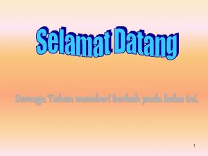 Semoga Tuhan memberi berkah pada kelas ini 1