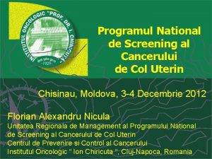 Programul National de Screening al Cancerului de Col