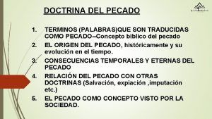 DOCTRINA DEL PECADO 1 2 3 4 5